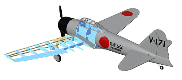 mitsubishi a6m zero rc plane
