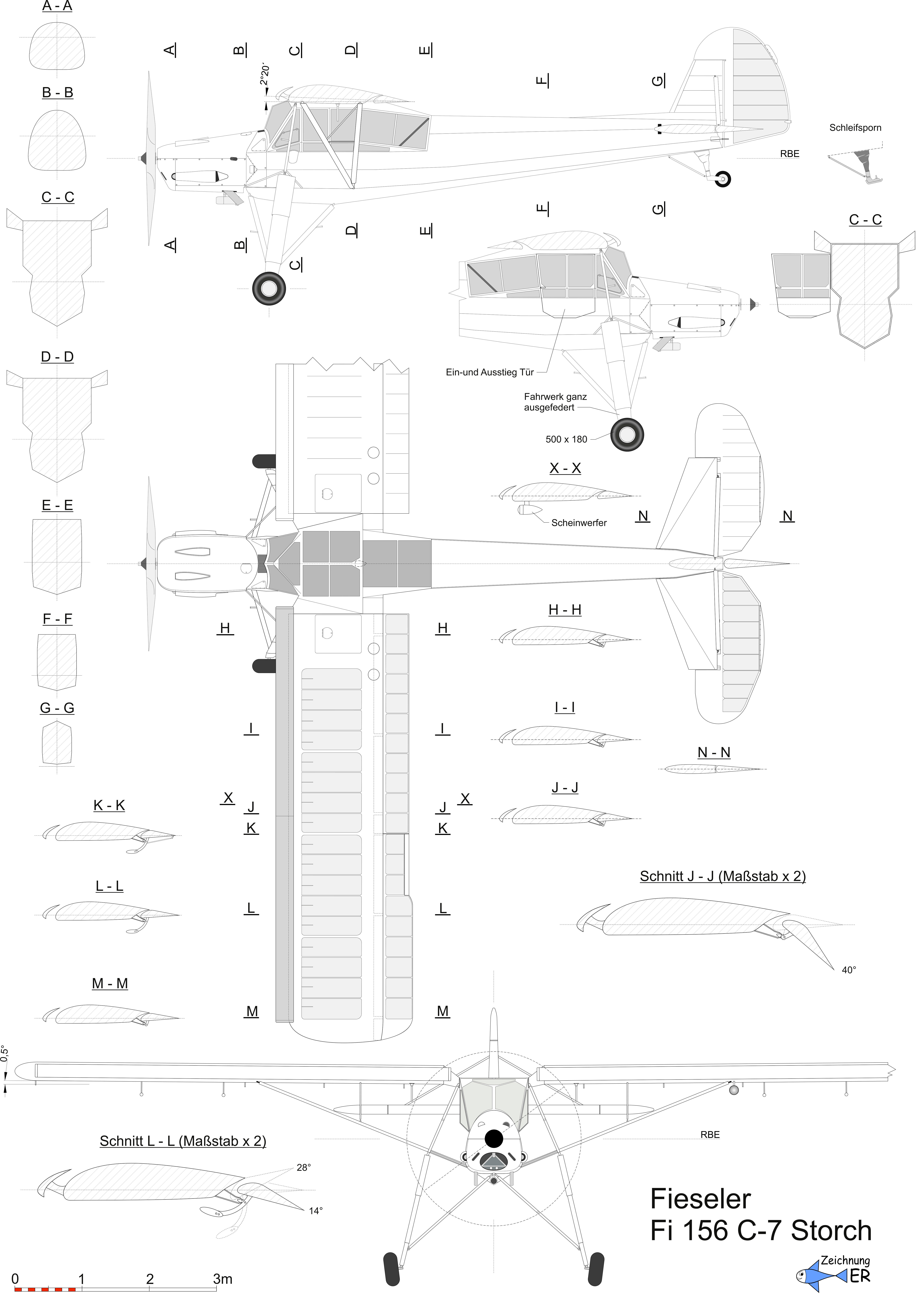 Fieseler Fi 156 Storch Plane Plans