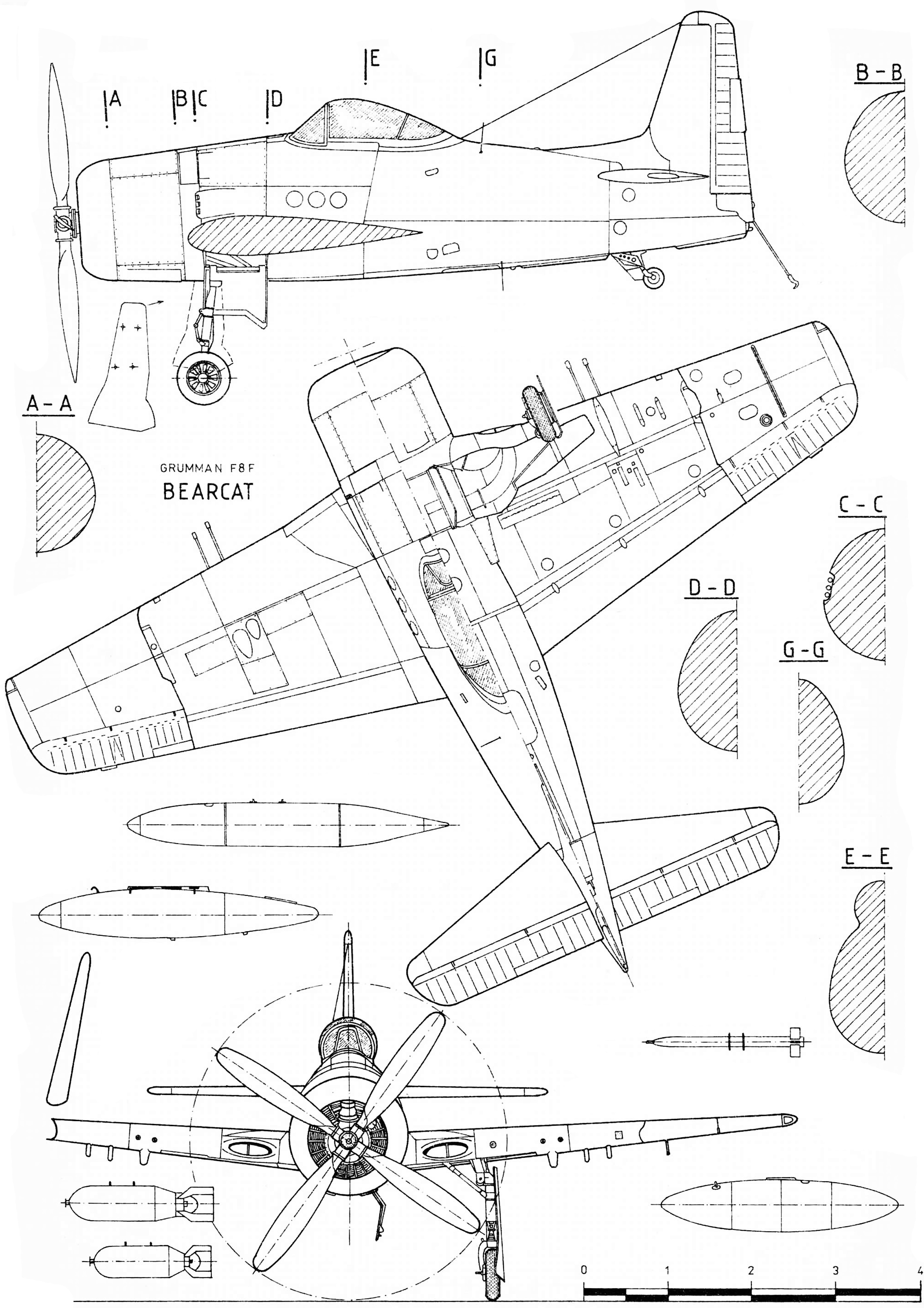 Grumman F8F Bearcat plans