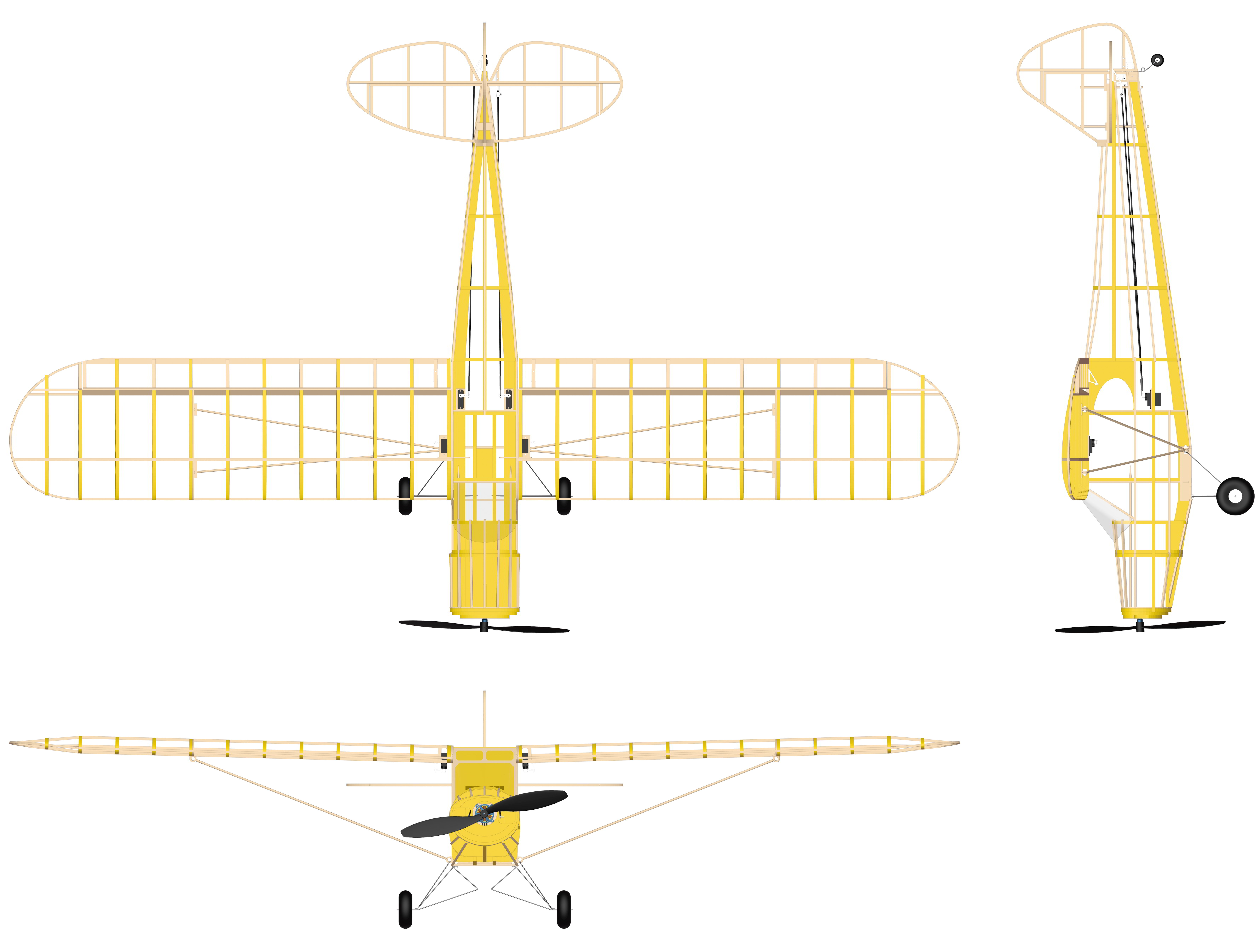 Piper PA-18 Super Cub RC 3 view